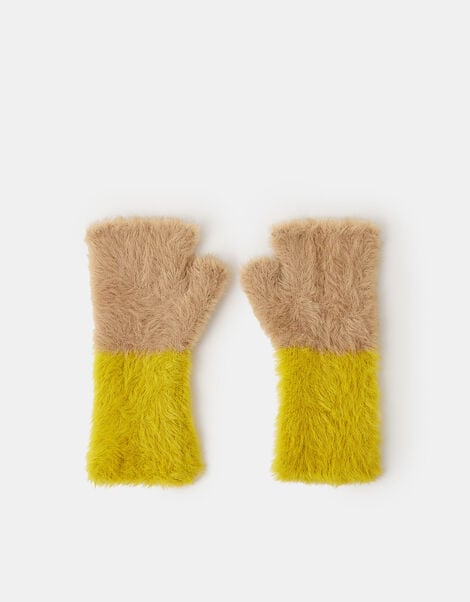 Fuzzy Two Tone Wrist Warmers, , large