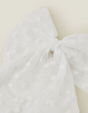Bridal Heart Bow Barrette Hair Clip, , large