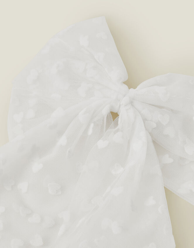 Bridal Heart Bow Barrette Hair Clip, , large