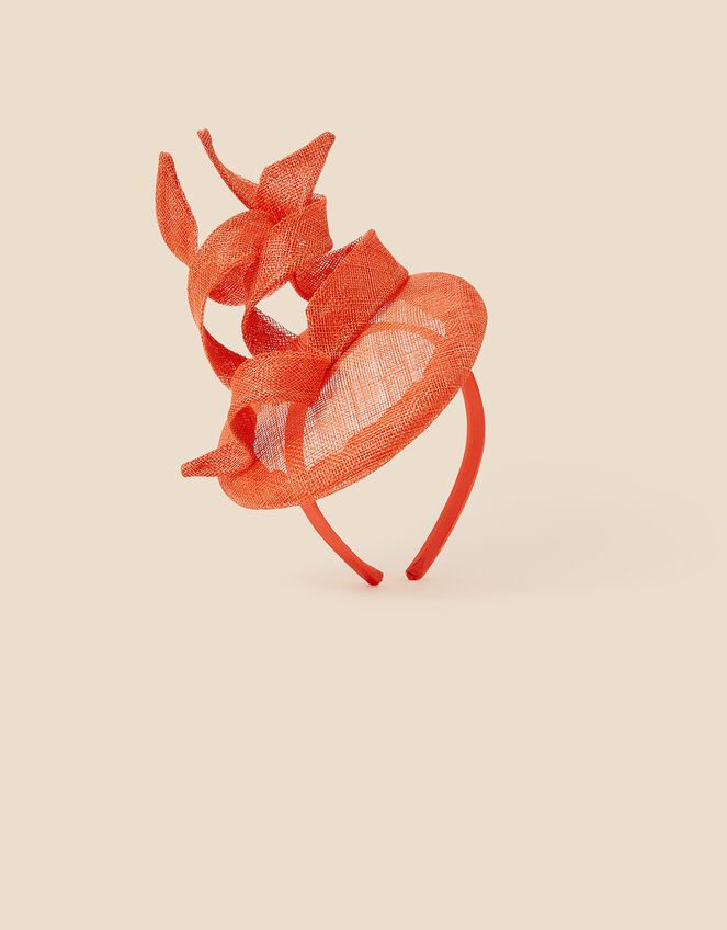 Twirl Sin Band Fascinator, Orange (ORANGE), large