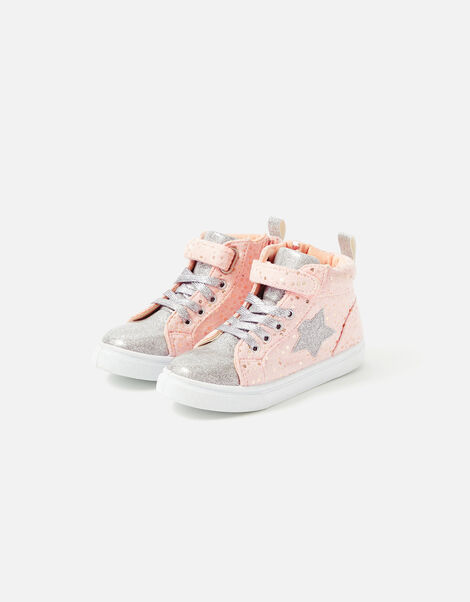 Girls Star High-Top Trainers Pink, Pink (PINK), large