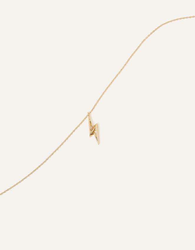 14ct Gold-Plated Lightning Pendant Necklace, , large