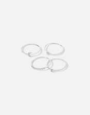 Platinum-Plated Celestial Ring Multipack, Silver (SILVER), large