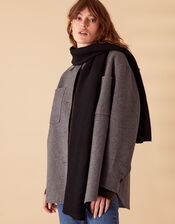 Lightweight Pleat Scarf, Black (BLACK), large