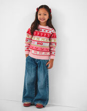 Girls Fair Isle Christmas Jumper, Multi (BRIGHTS MULTI), large