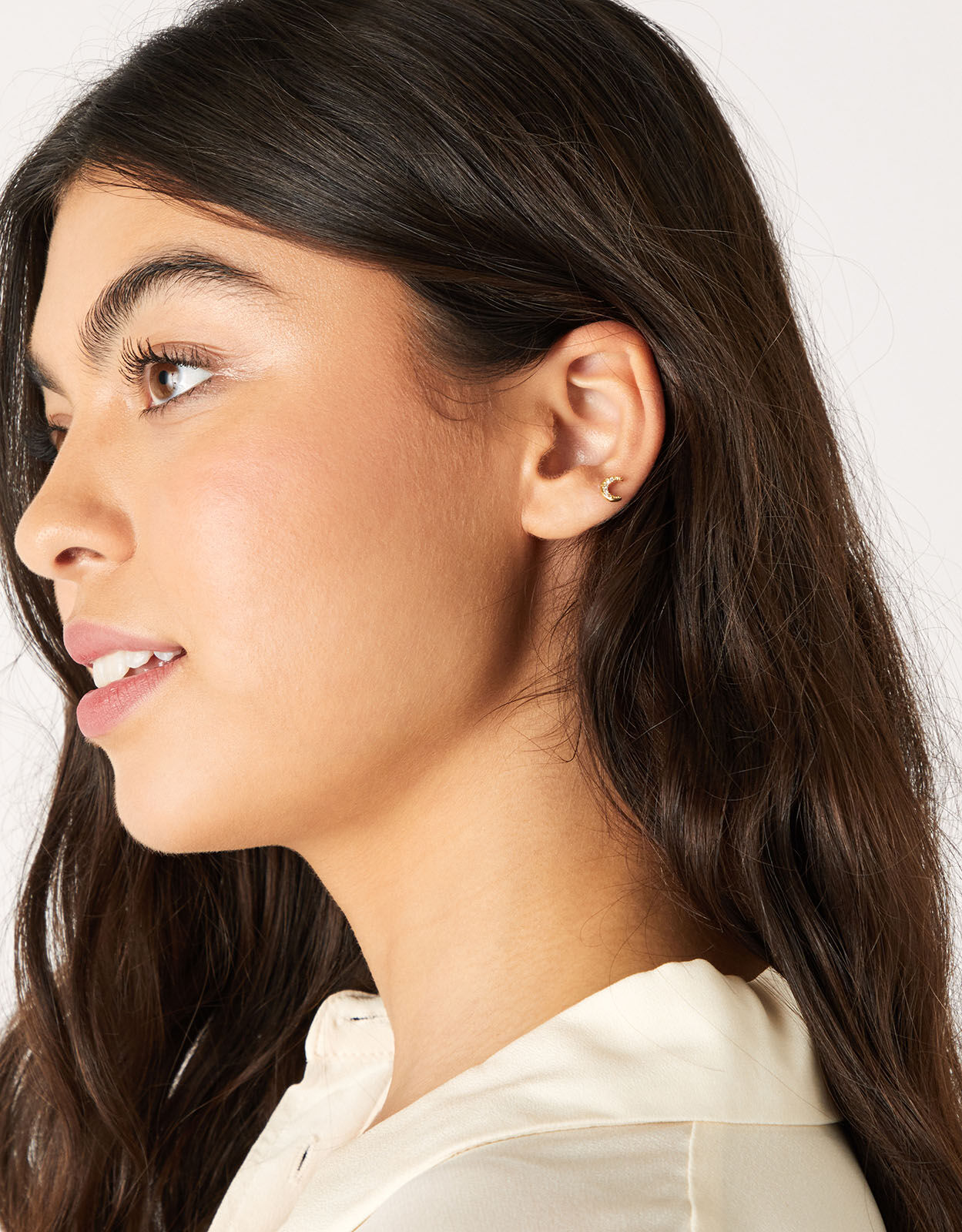 By Charlotte | 14k Gold Stellar Cartilage Flatback Earring – by charlotte