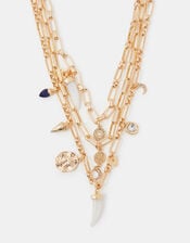 Layered Charm Paper Clip Necklace, , large