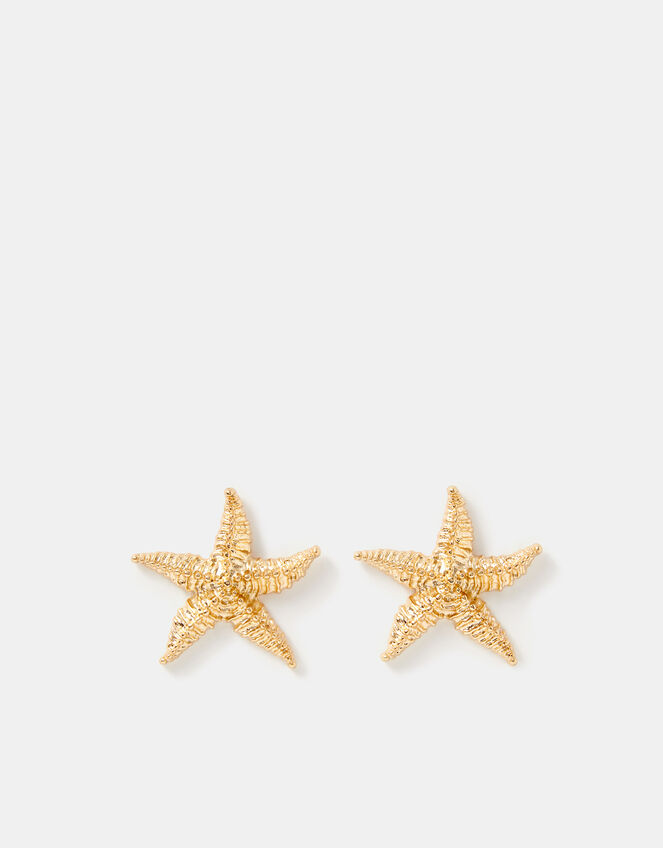 Statement Starfish Stud Earrings, , large