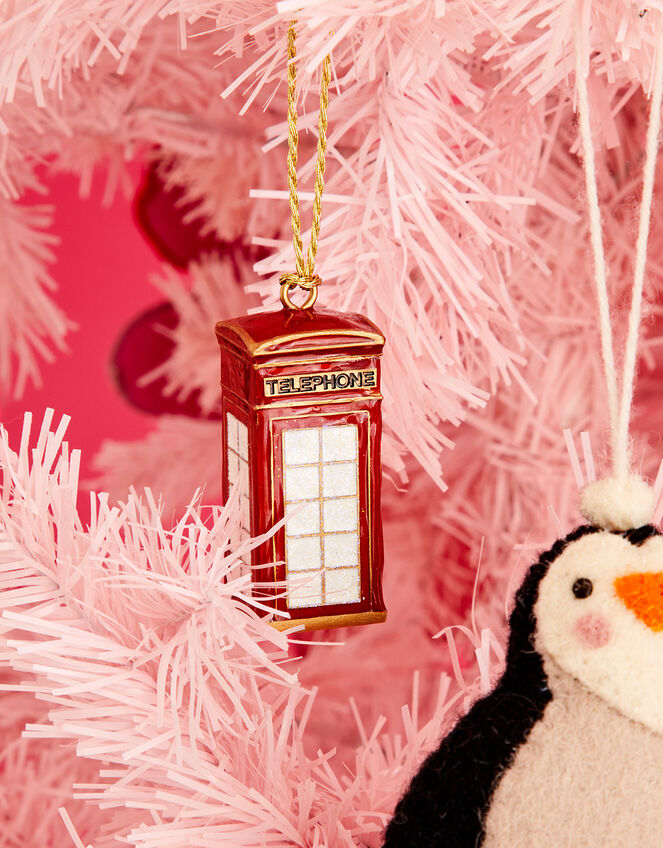 Enamel Telephone Box Hanging Decoration, , large