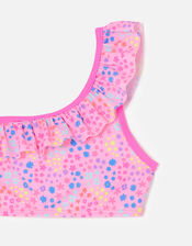 Kids Ditsy Print Asymmetrical Bikini , Multi (BRIGHTS-MULTI), large