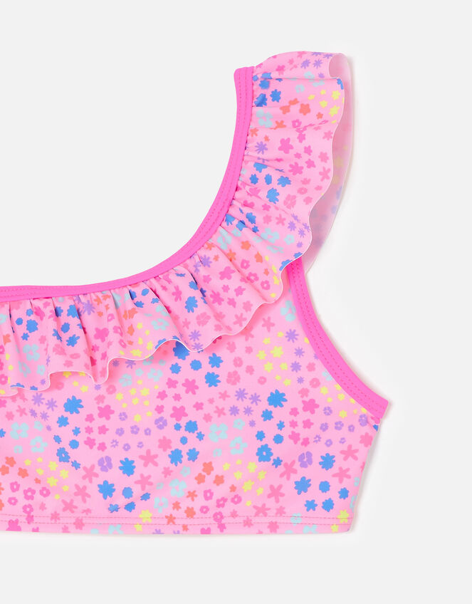 Kids Ditsy Print Asymmetrical Bikini , Multi (BRIGHTS-MULTI), large