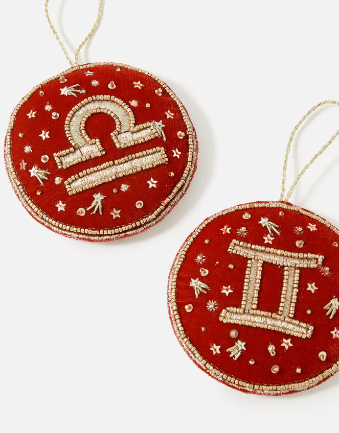 Embellished Star Sign Hanging Decoration, Red (RED), large