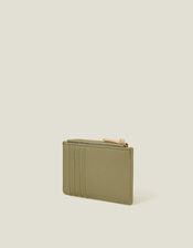 Embroidered Floral Card Holder, Green (KHAKI), large