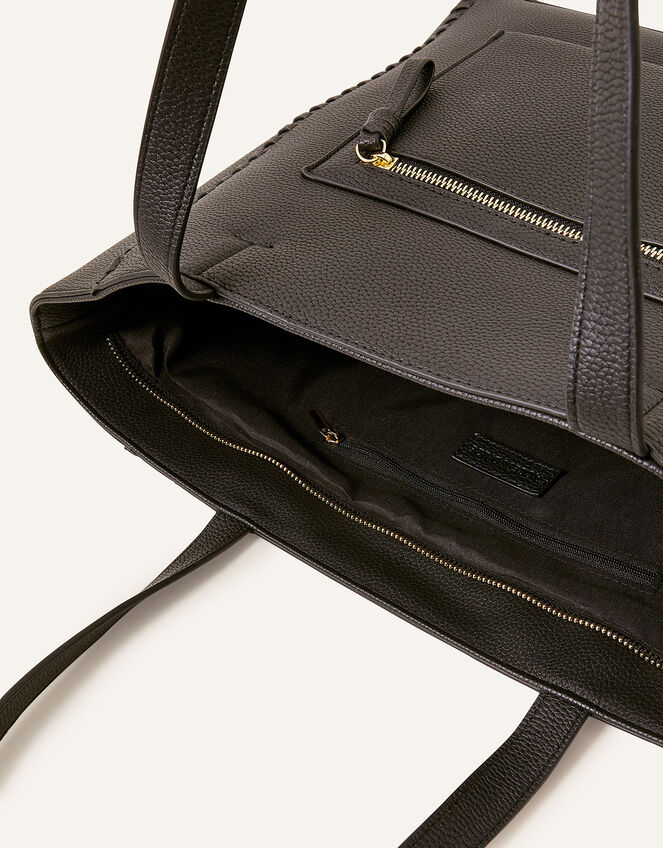 Front Pocket Tote Bag, Black (BLACK), large