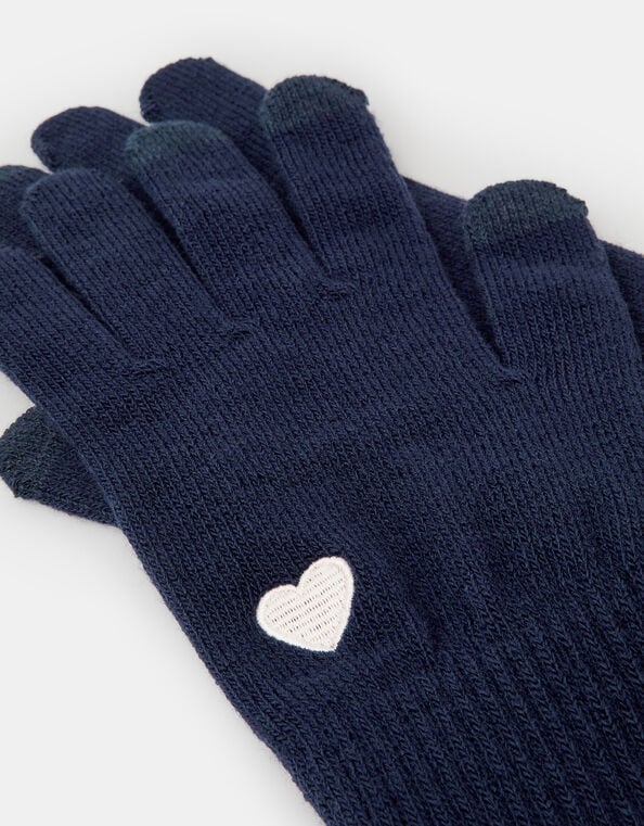 Plain Heart Touch Screen Gloves, , large