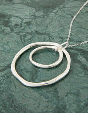 Long Concentric Circle Pendant Necklace , , large