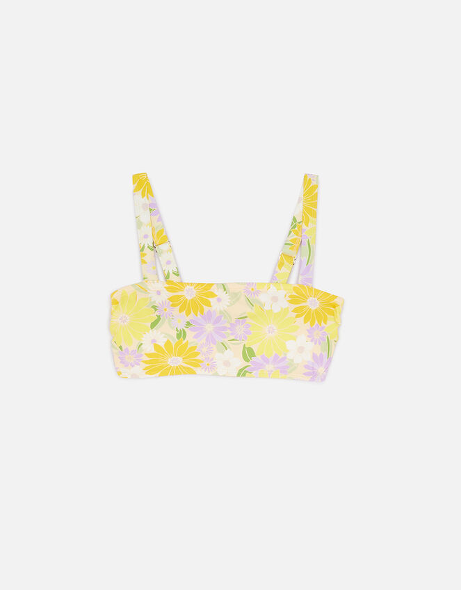 Sunflower Square Bandeau Bikini Top, Yellow (YELLOW), large