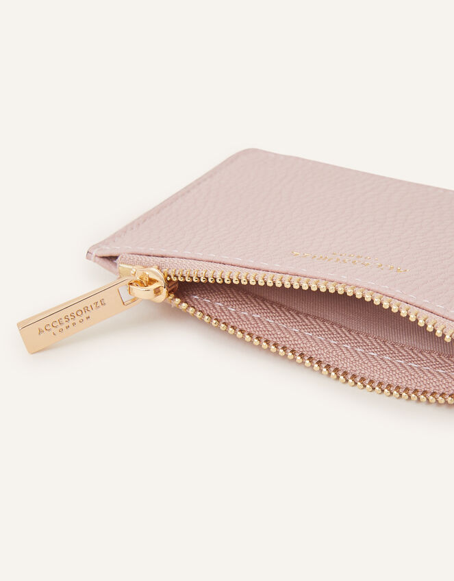 Zip Card Holder , Nude (NUDE), large