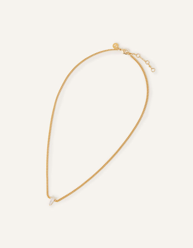 14ct Gold-Plated Sparkle Kite Cut Pendant Necklace, , large