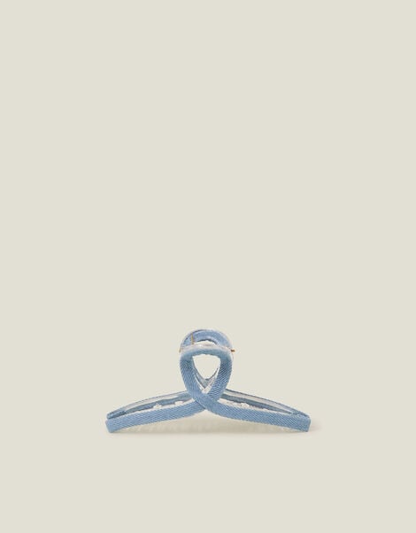 Wrapped Denim Claw Clip, , large