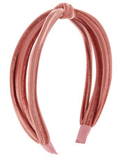 Slim Velvet Knot Headband, Pink (PINK), large