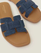 Cut-Out Denim Sliders, Blue (BLUE), large