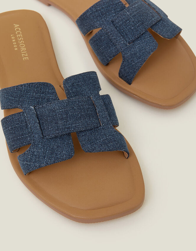 Cut-Out Denim Sliders, Blue (BLUE), large