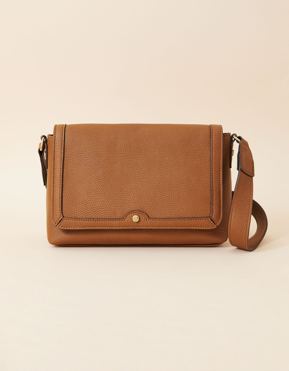 Large Fold Over CrossBody Bag Tan Crossbody bags Accessorize UK