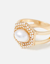 Blue Harvest Pearl Signet Ring, Cream (PEARL), large