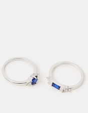 2-Pack Cubic Zirconia Rings, Silver (SILVER), large