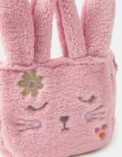Girls Borg Bunny Shopper Bag, , large