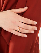 14ct Gold-Plated Rose Quartz Sun Ring Set of Two, Gold (GOLD), large