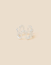 Sterling Silver Bubble Band Ring, Silver (ST SILVER), large