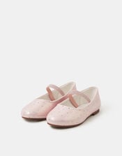 Girls Gemstone Ballet Flats, Pink (PINK), large