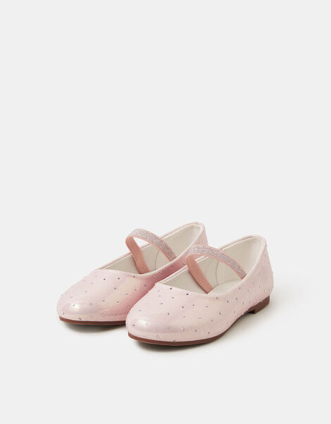 Girls Gemstone Ballet Flats, Pink (PINK), large