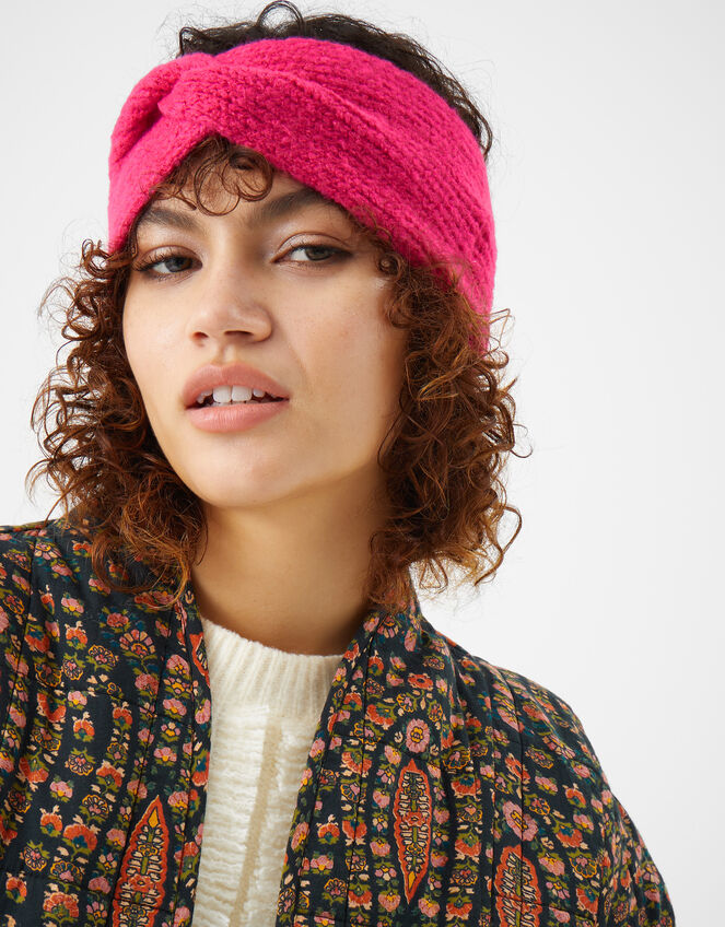 Soft Knit Bando Headband, Pink (FUCHSIA), large