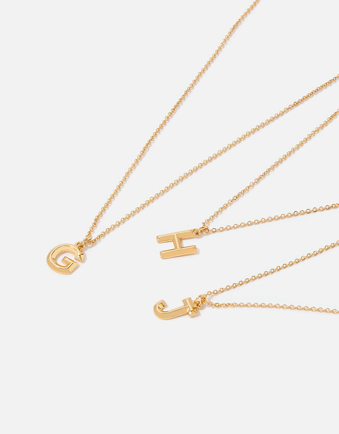 14ct Gold-Plated Initial Pendant Necklace, Gold (GOLD), large