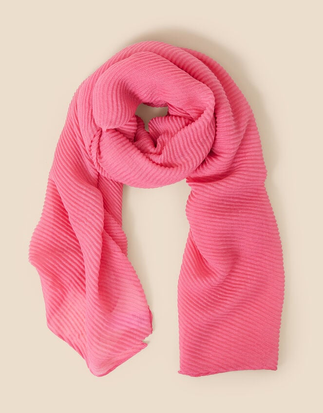 Lightweight Pleat Scarf, Pink (PINK), large