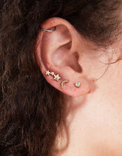 Celestial Stud Earrings Set of Three, , large