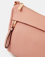 Zip Front Crossbody Bag, Pink (PINK), large