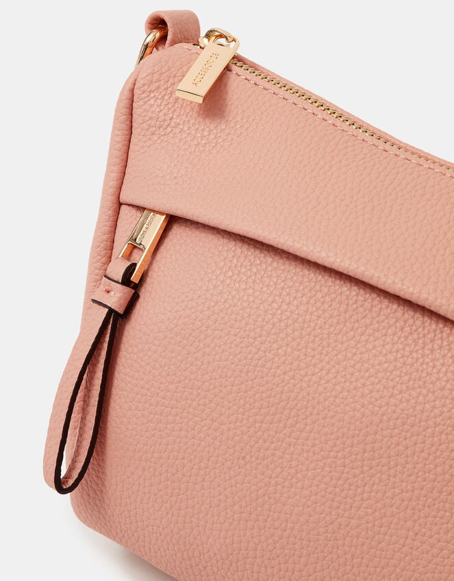 Zip Front Crossbody Bag, Pink (PINK), large
