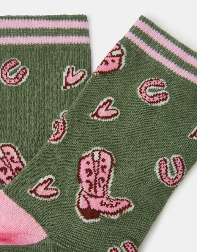 Cowboy Print Socks, , large