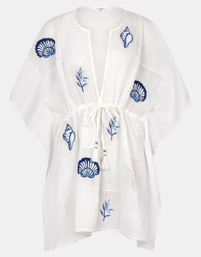 Shell Patchwork Mini Kaftan, Ivory (IVORY), large