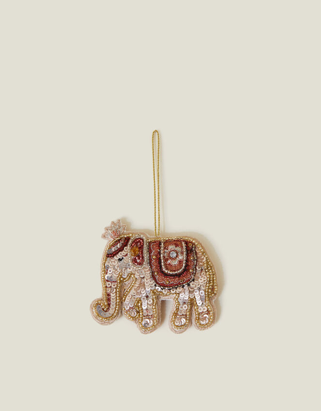 Embellished Elephant Christmas Tree Decoration, , large