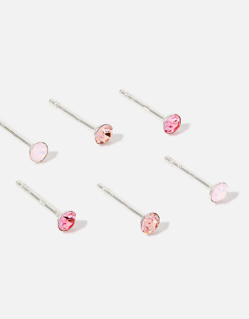 Sterling Silver Studs with Swarovski® crystals, Pink (PINK), large