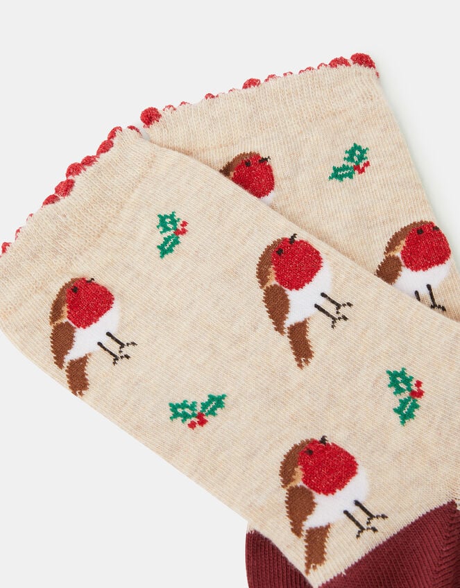 Christmas Robin Socks, , large