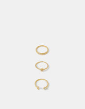 3-Pack 14ct Gold-Plated Celestial Rings, Gold (GOLD), large
