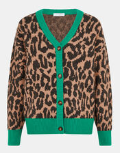 Leopard Print Cardigan, Leopard (LEOPARD), large