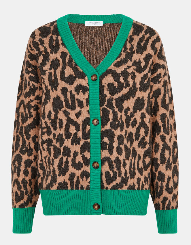 Leopard Print Cardigan, Leopard (LEOPARD), large