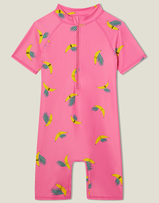Girls Banana Sunsuit, Pink (PINK), large